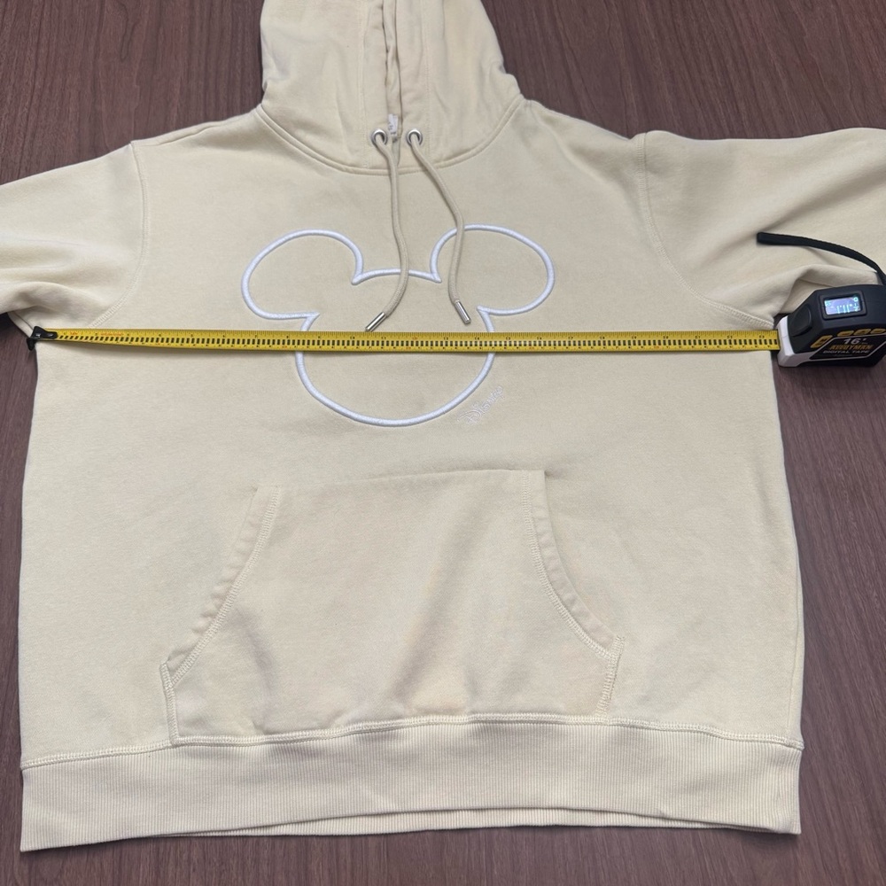 H&M Disney Mickey Mouse Women’s Medium‎ Hooded Sweatshirt Butter Yellow Casual - Picture 9 of 11
